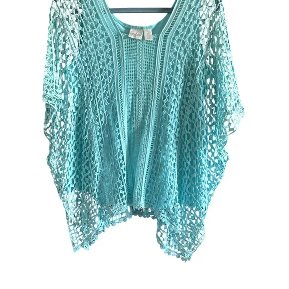 Beautiful turquoise blue caftan-style blouse - Picture 2 of 3